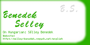 benedek selley business card